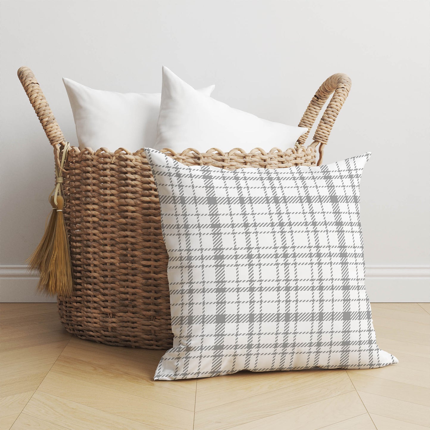 Liz Plaid Throw Pillow