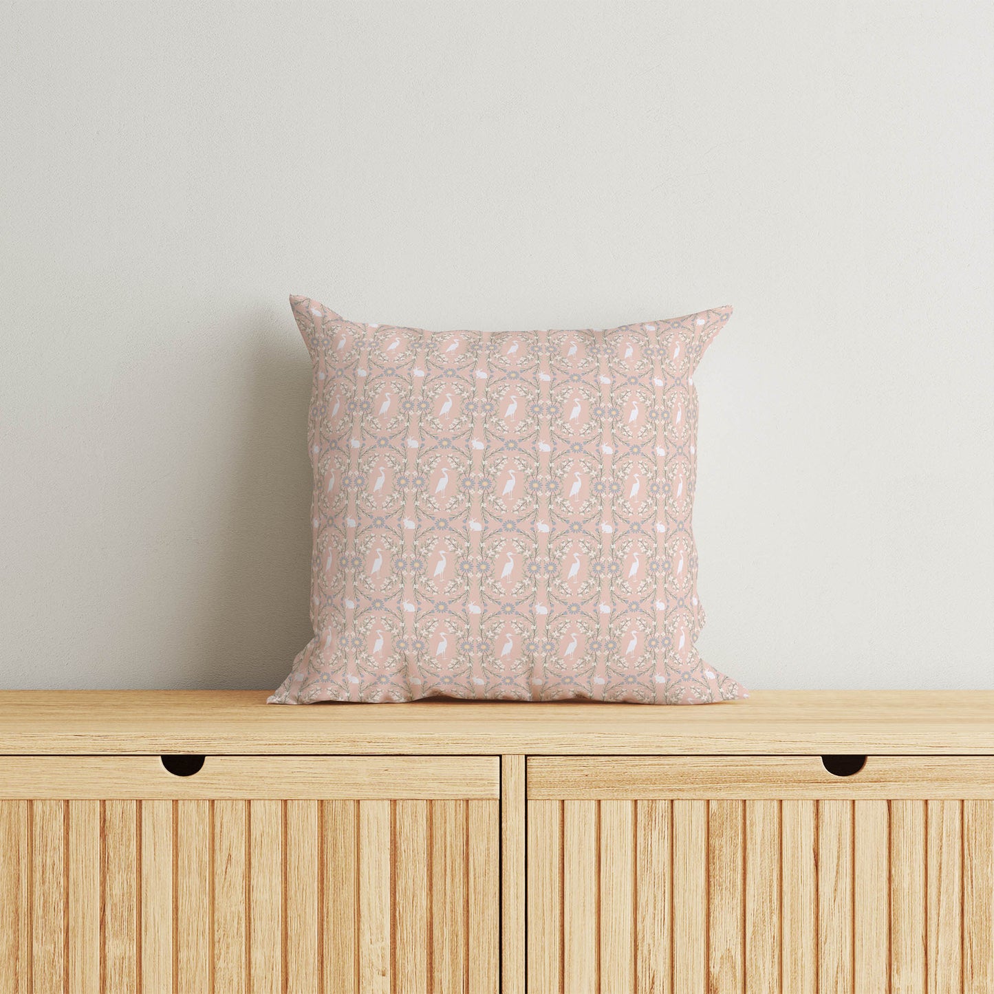 Storks & Bunnies Throw Pillow
