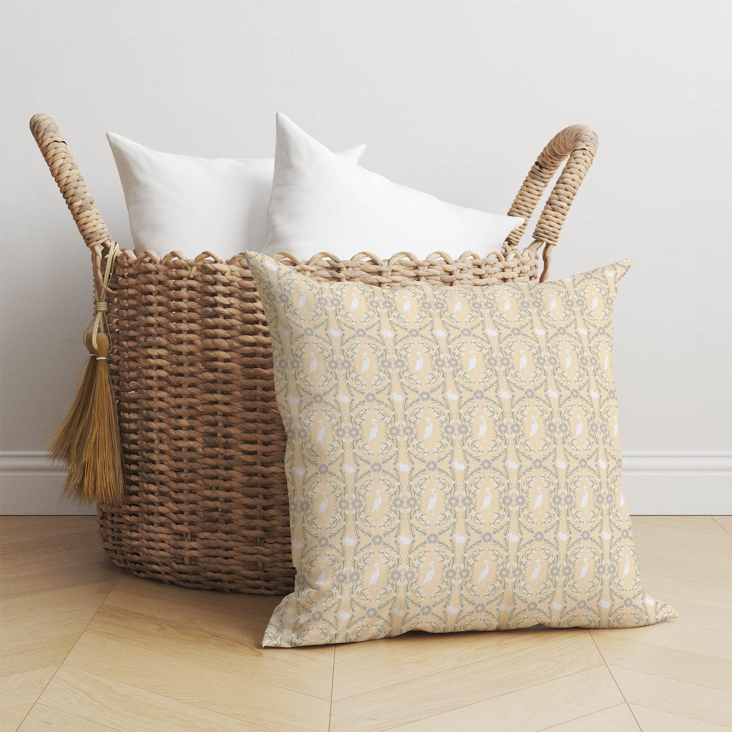 Storks & Bunnies Throw Pillow