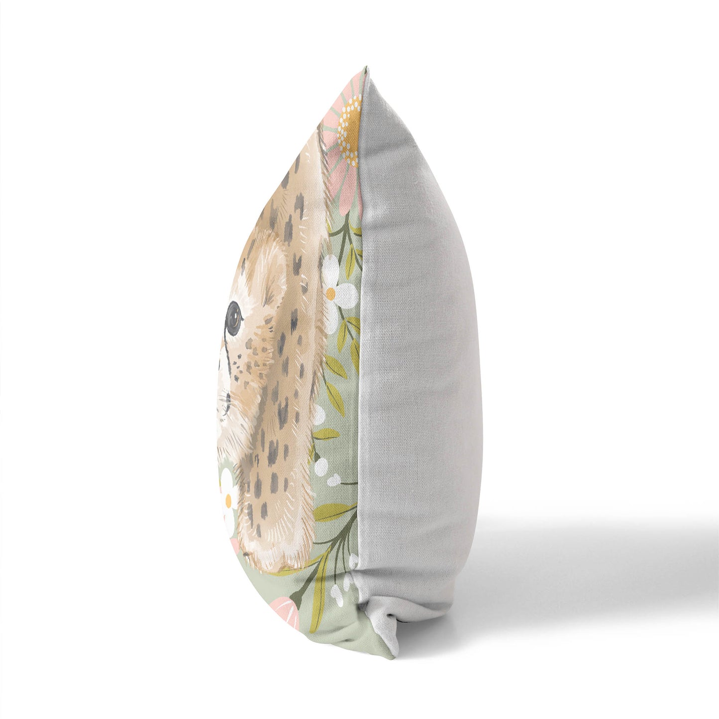 Lil Lying Leopard Flowers Throw Pillow