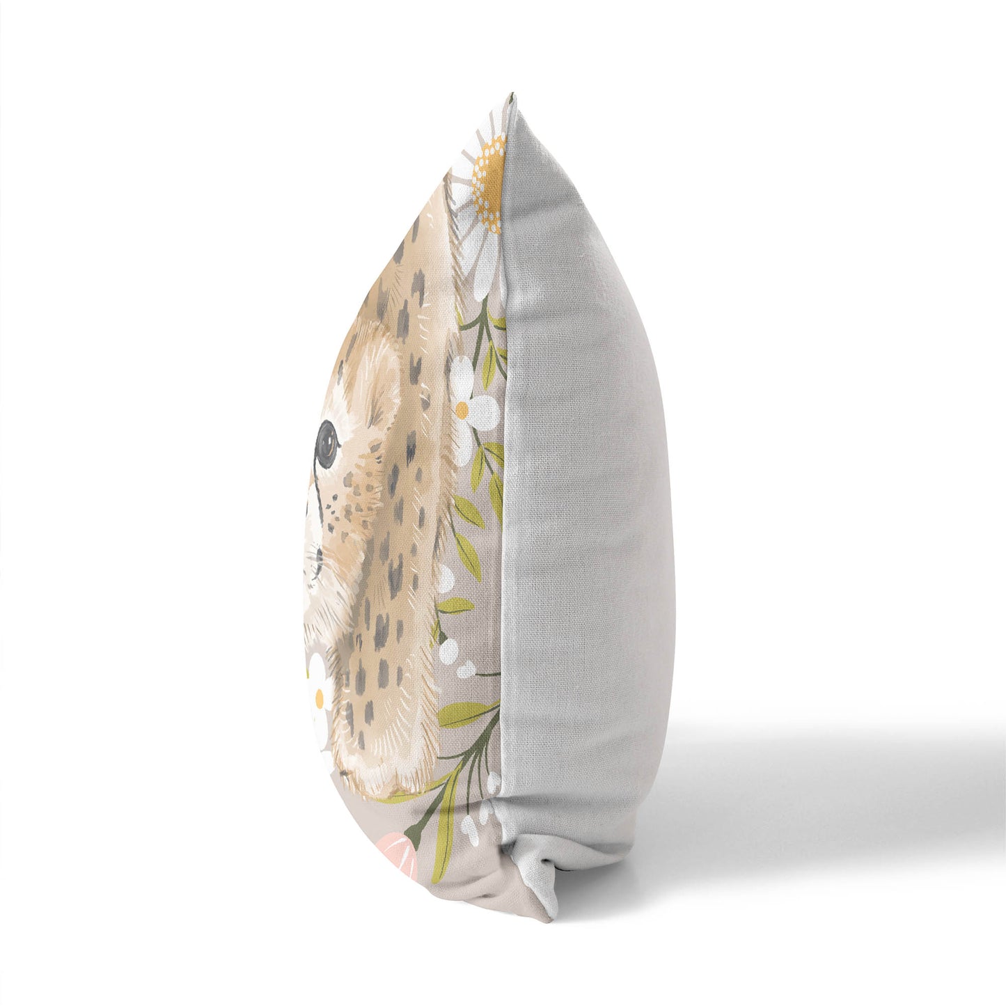 Lil Lying Leopard Flowers Throw Pillow
