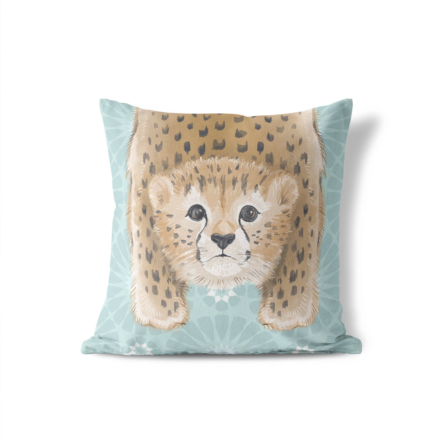 Lil Lying Leopard Tile Throw Pillow