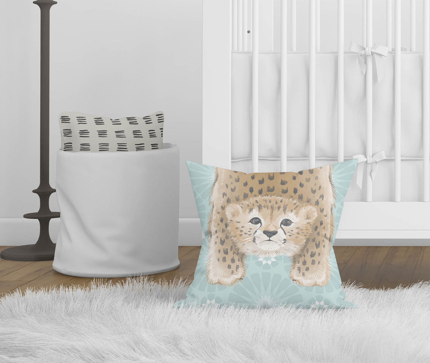 Lil Lying Leopard Tile Throw Pillow
