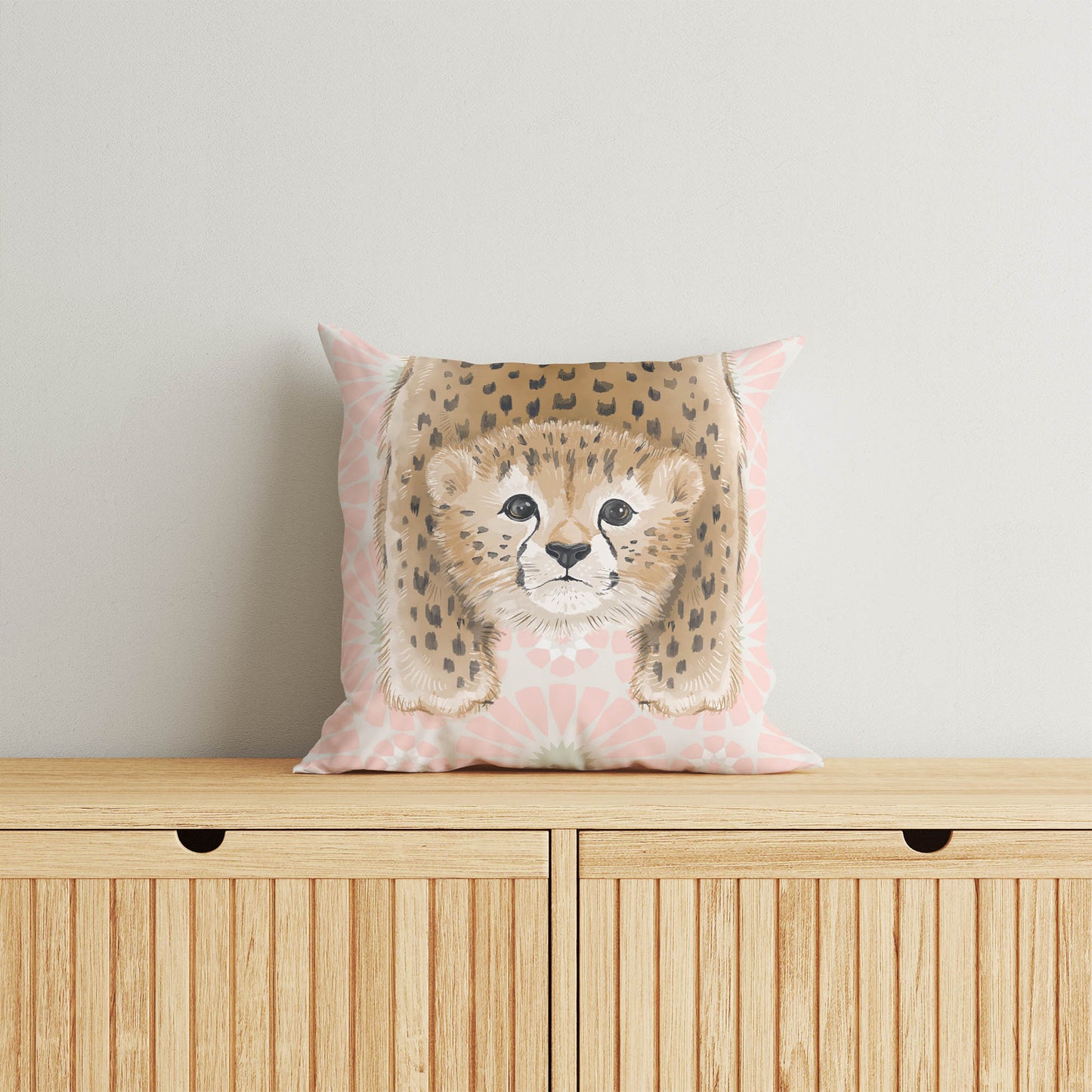 Lil Lying Leopard Tile Throw Pillow