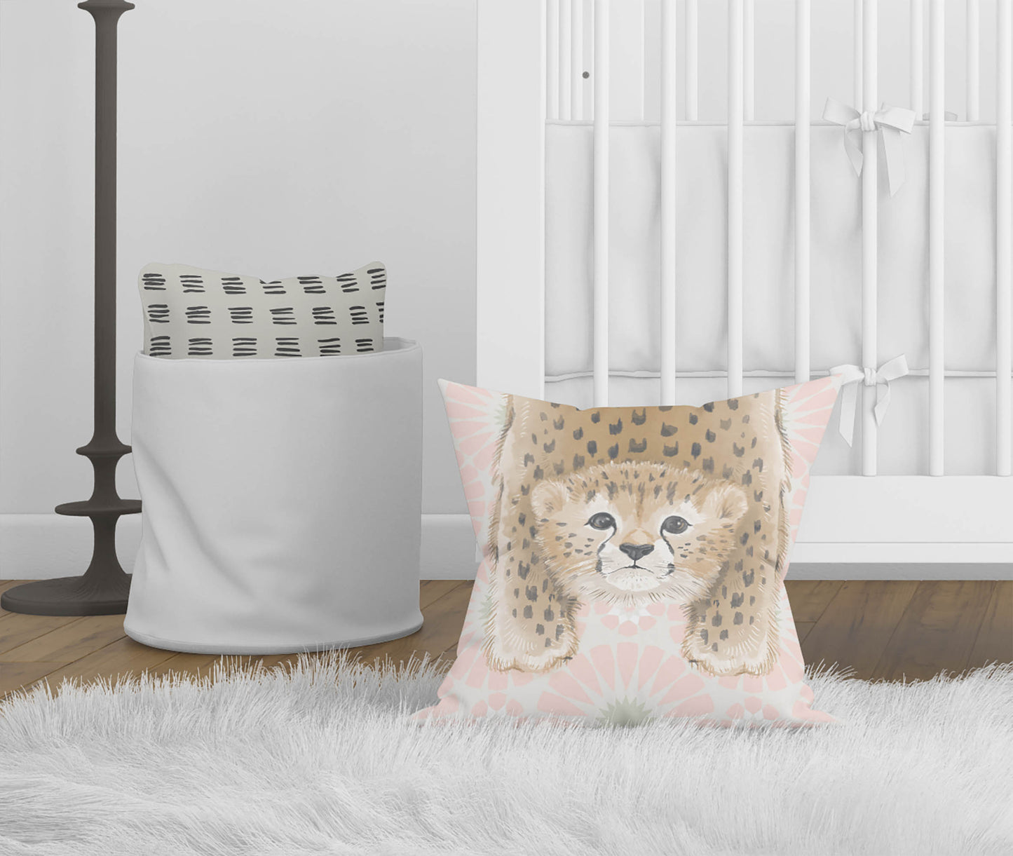 Lil Lying Leopard Tile Throw Pillow
