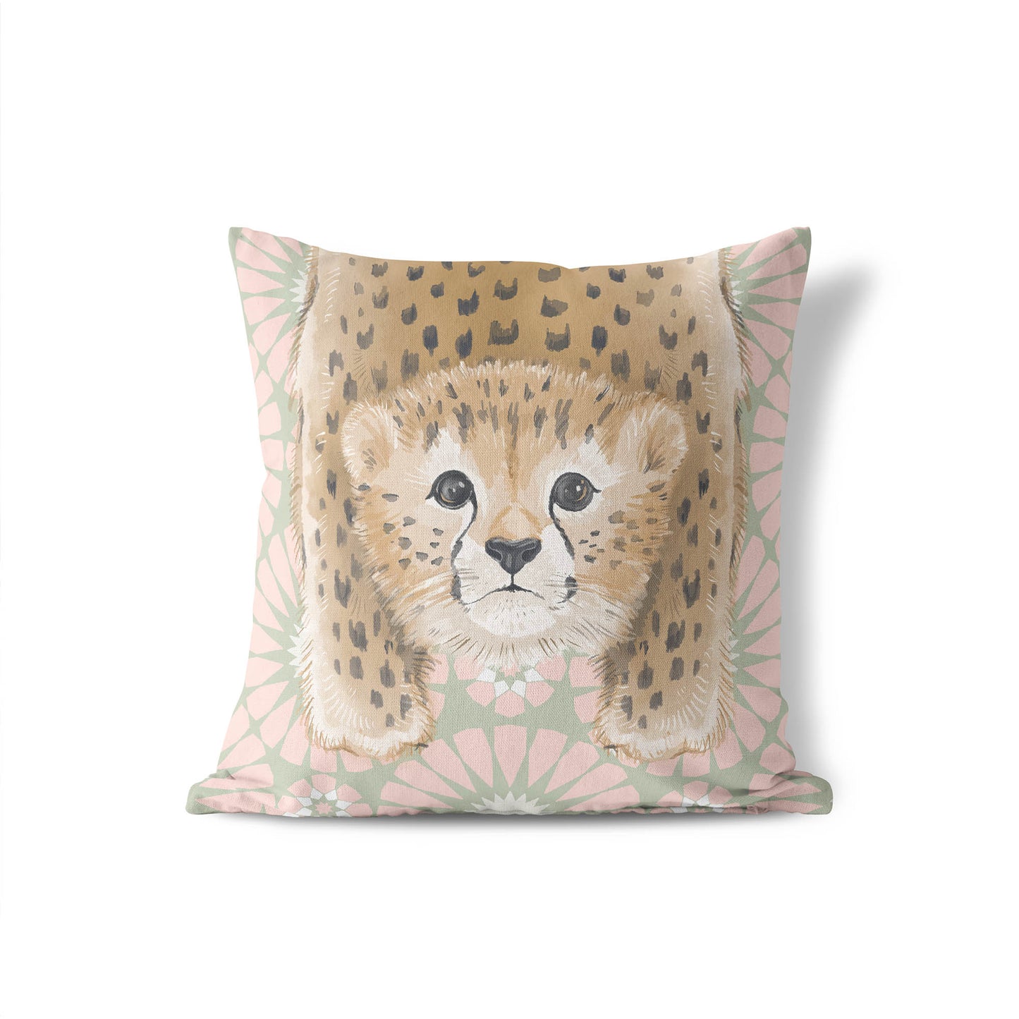 Lil Lying Leopard Tile Throw Pillow