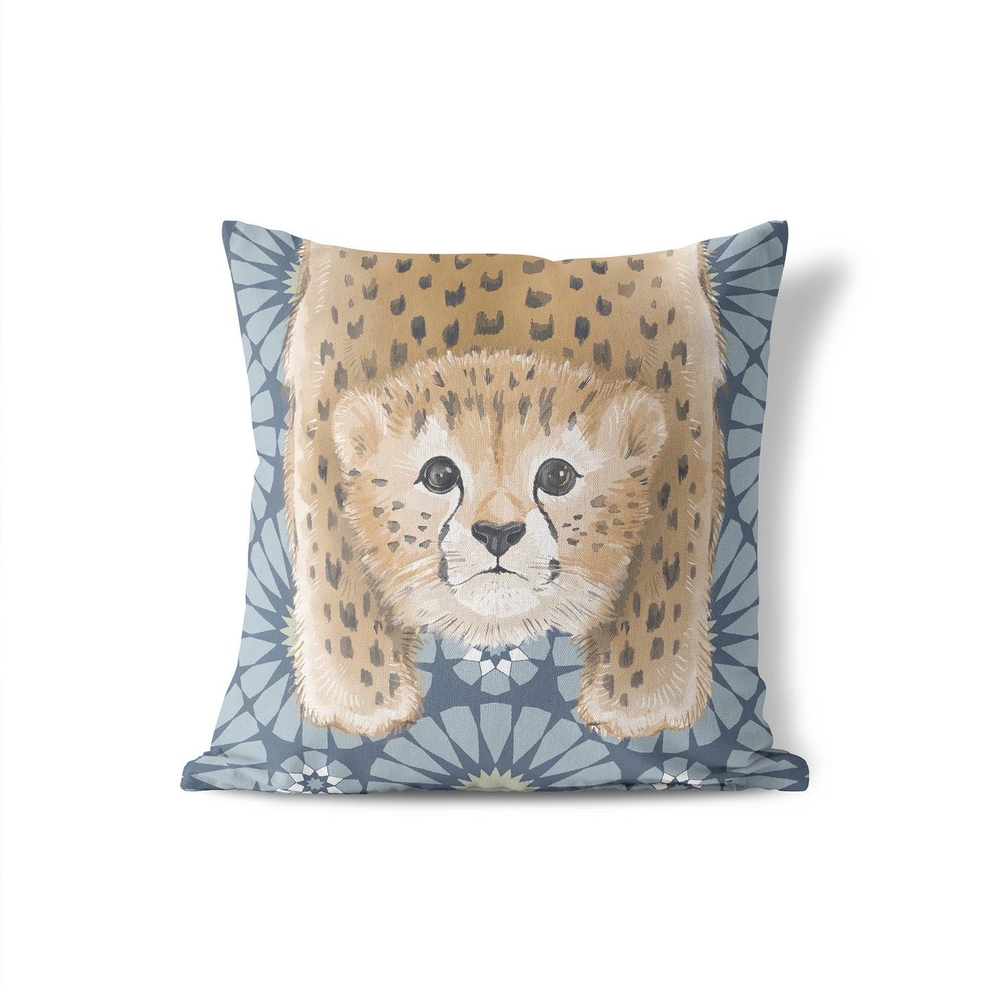 Lil Lying Leopard Tile Throw Pillow