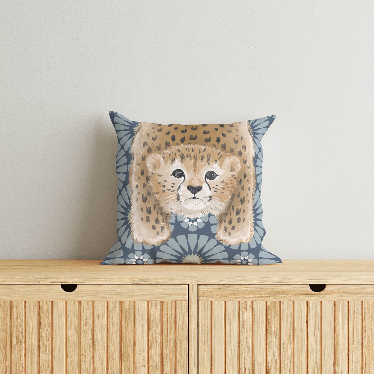 Lil Lying Leopard Tile Throw Pillow