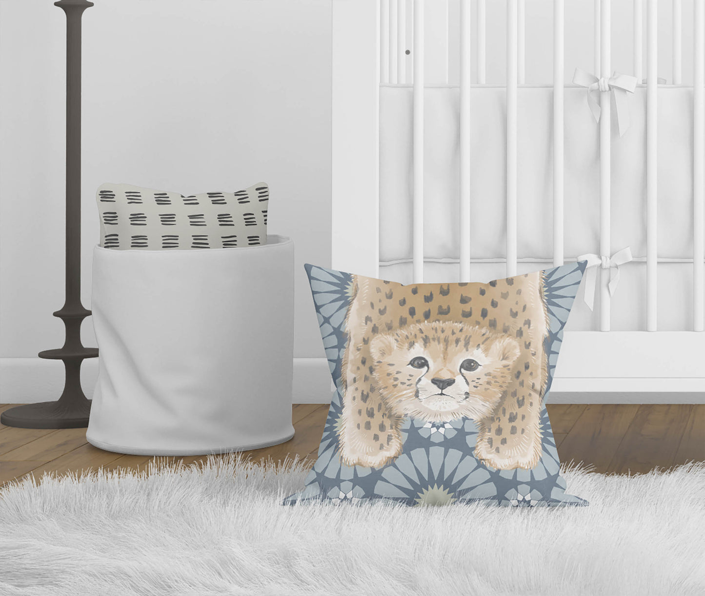 Lil Lying Leopard Tile Throw Pillow