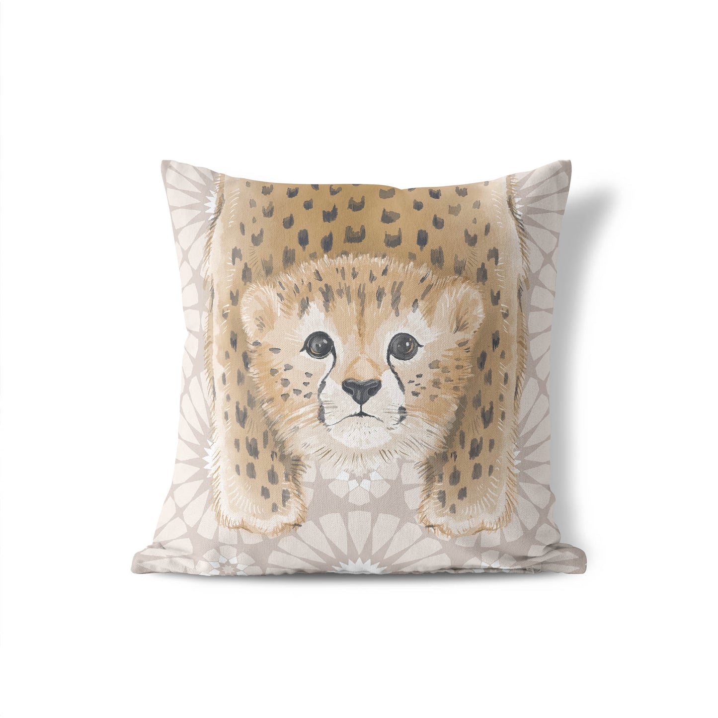Lil Lying Leopard Tile Throw Pillow