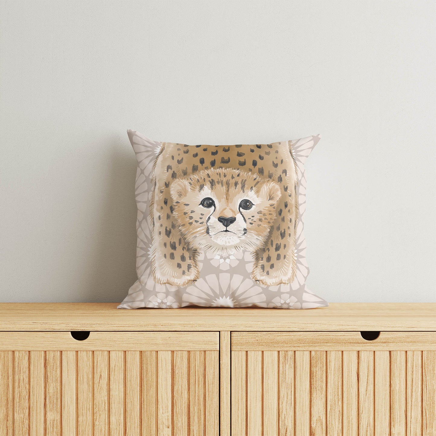 Lil Lying Leopard Tile Throw Pillow