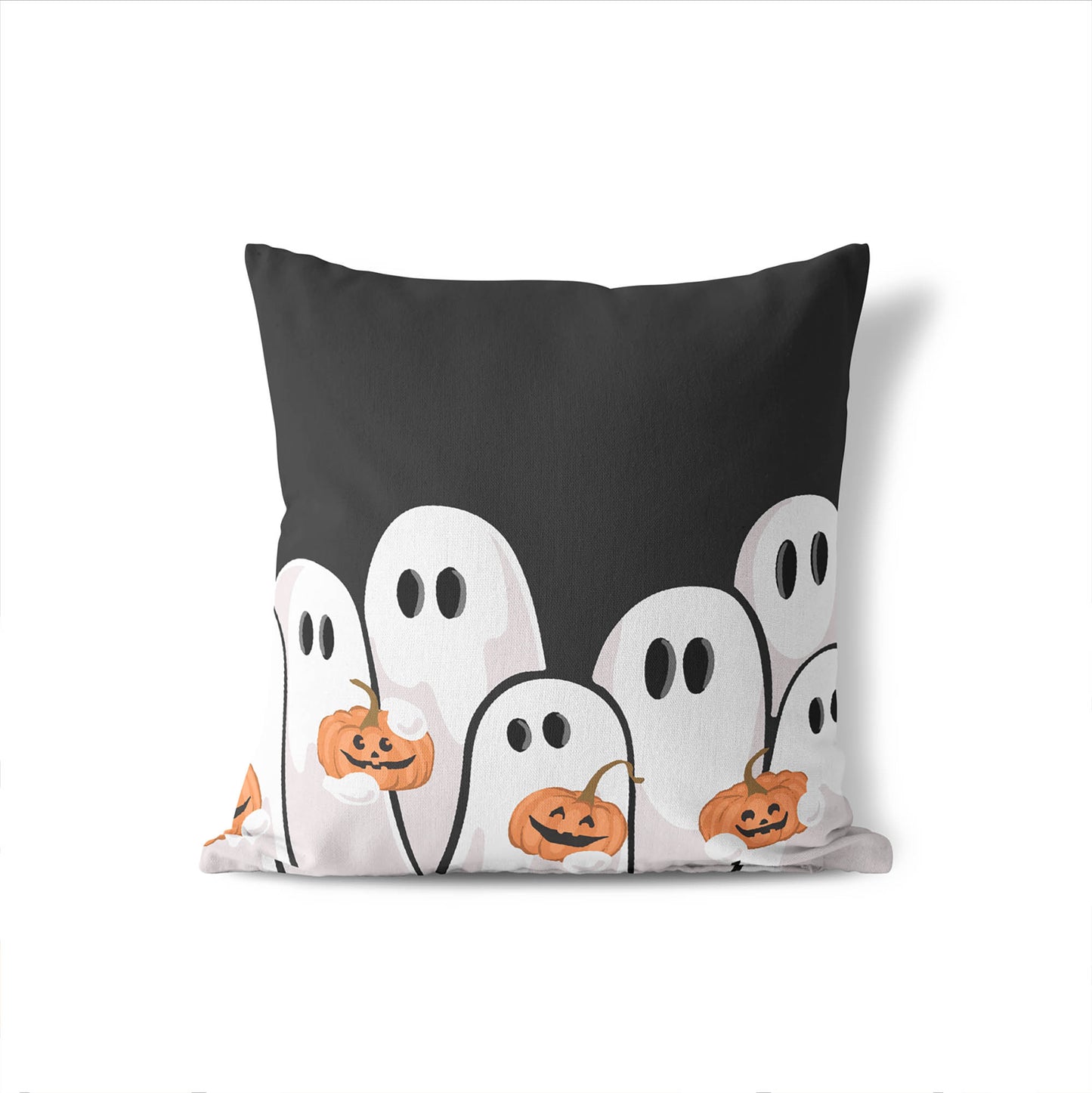 Ghosts & Pumpkins Decorative Seasonal Throw Pillow