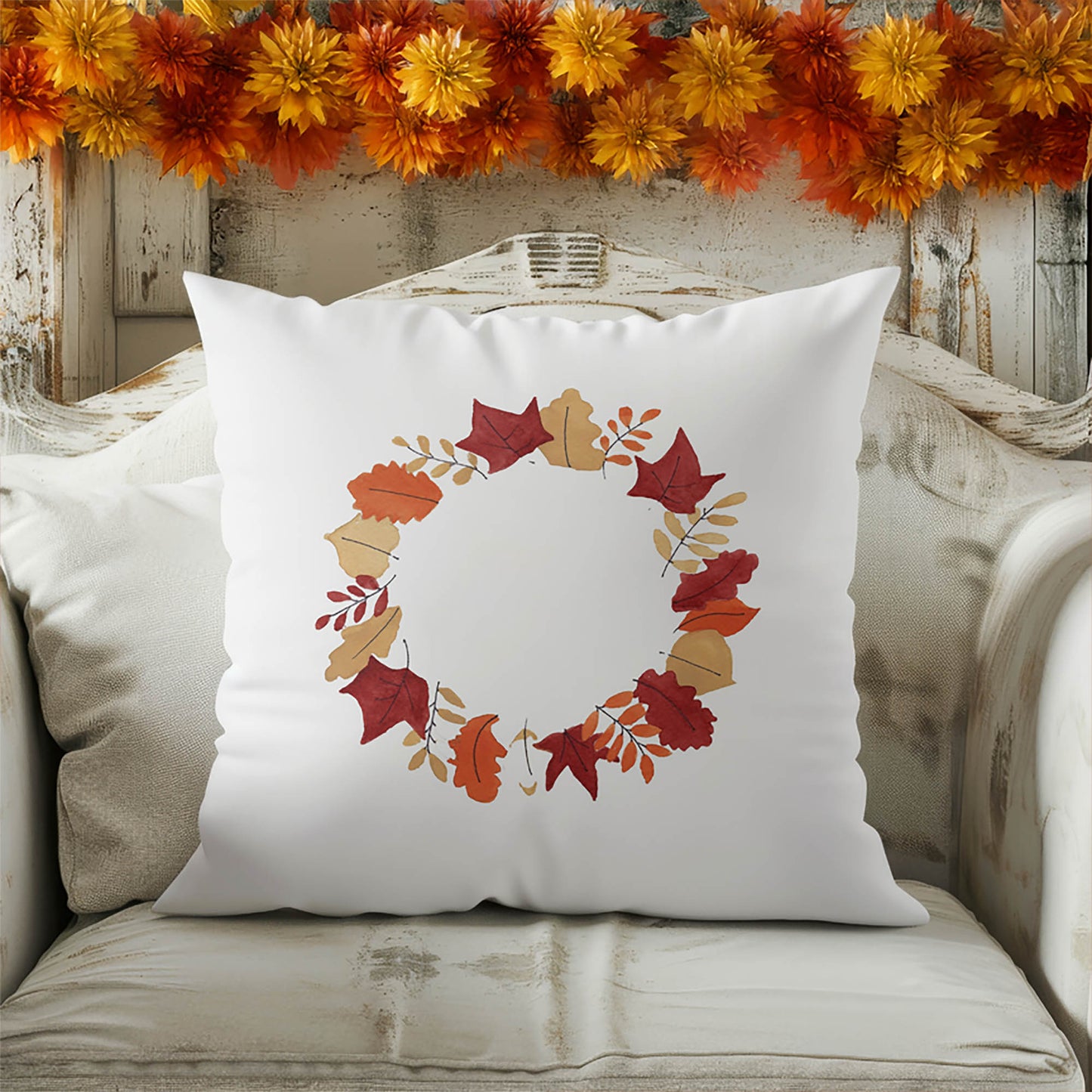 Autumn Ring Decorative Seasonal Throw Pillow
