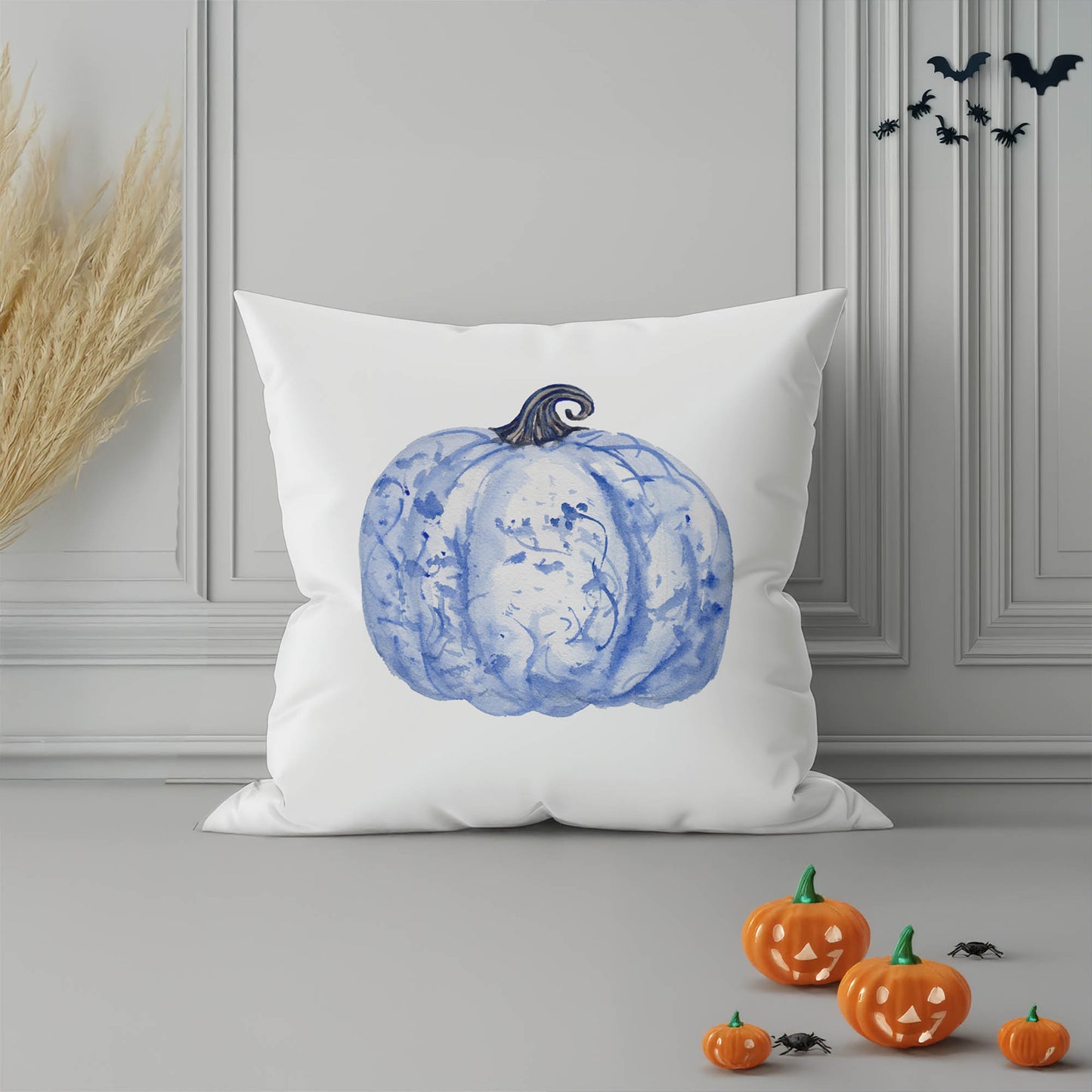 Blue Toile Decorative Seasonal Throw Pillow