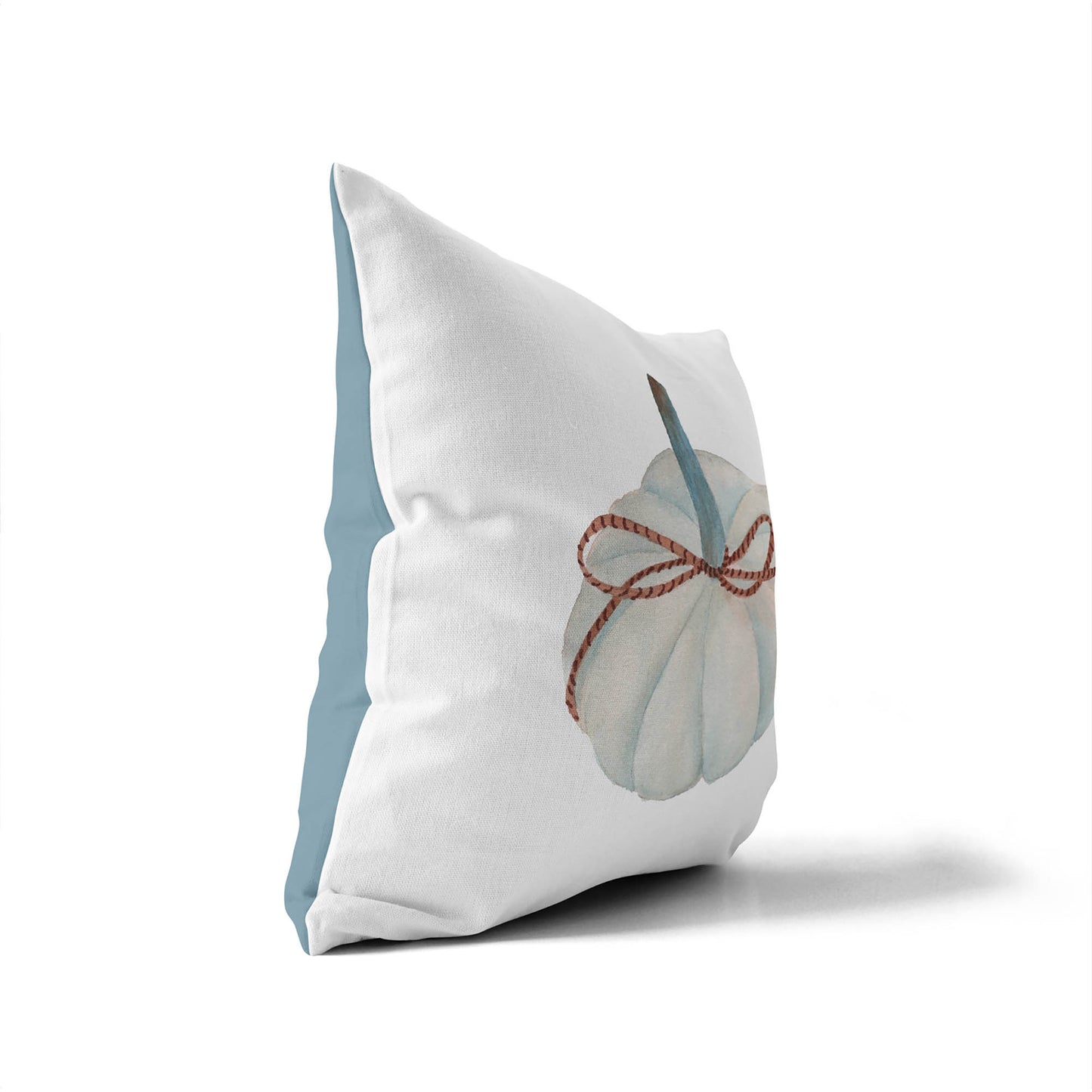 Frosted Pumpkin with Bow Decorative Seasonal Throw Pillow
