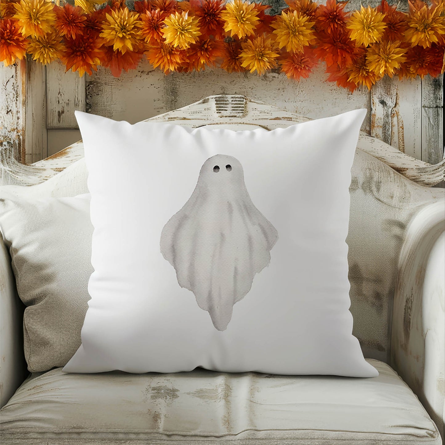 Ghostly Decorative Seasonal Throw Pillow