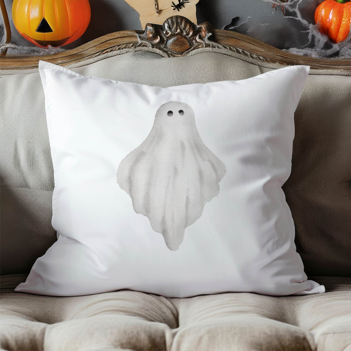 Ghostly Decorative Seasonal Throw Pillow