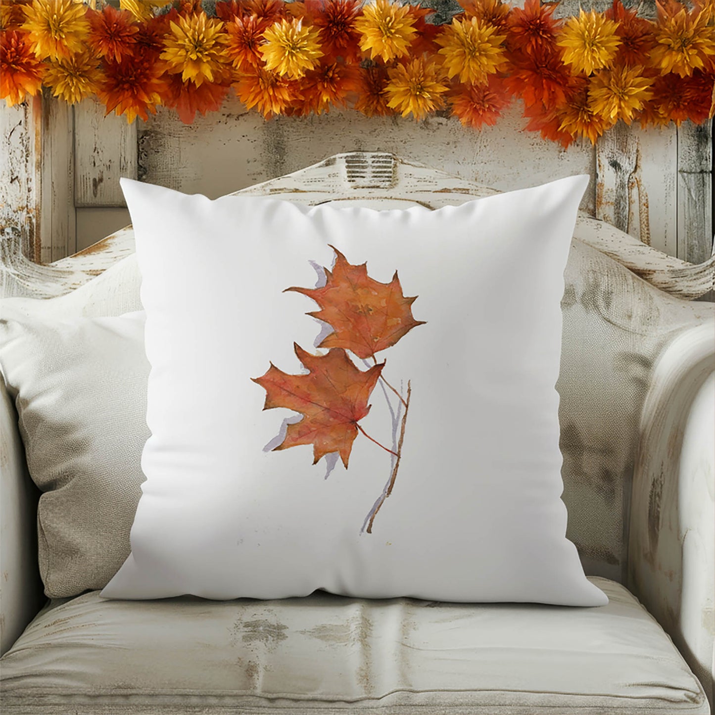 Maple Drift Decorative Seasonal Throw Pillow