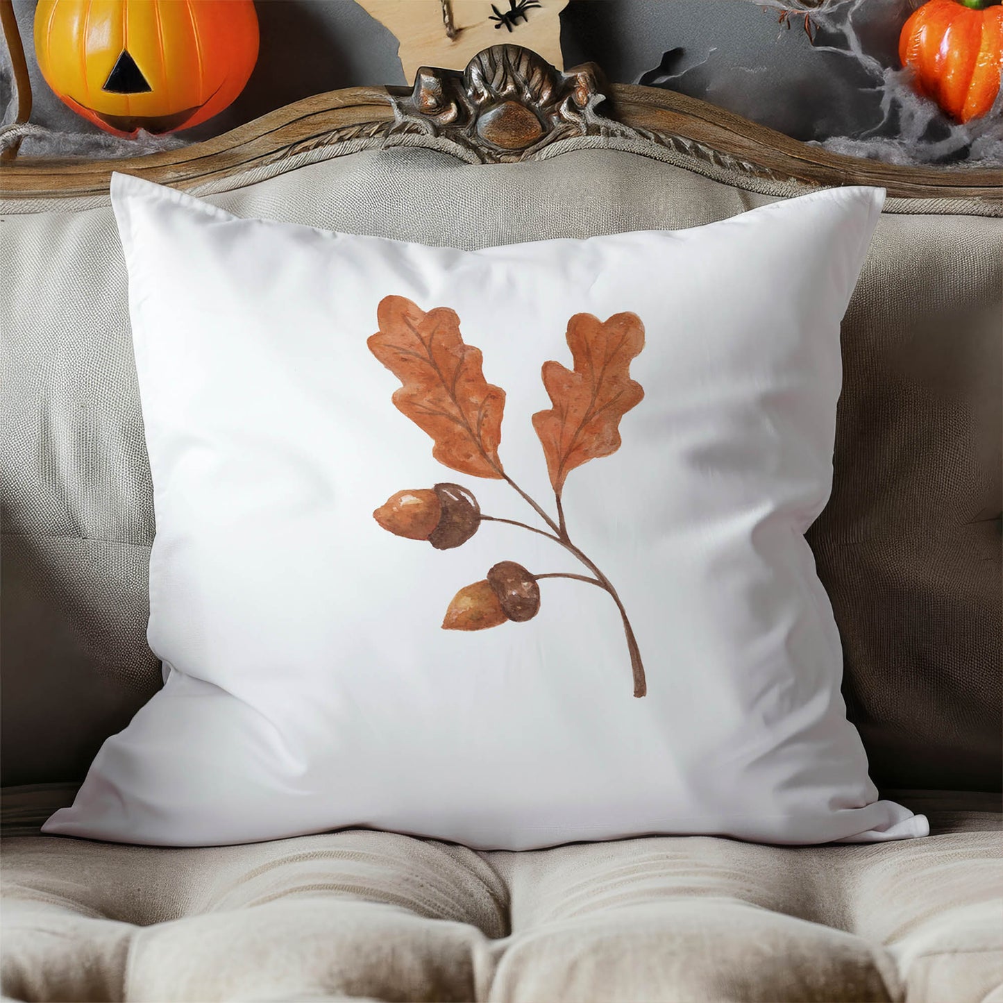 Oak & Acorn Decorative Seasonal Throw Pillow