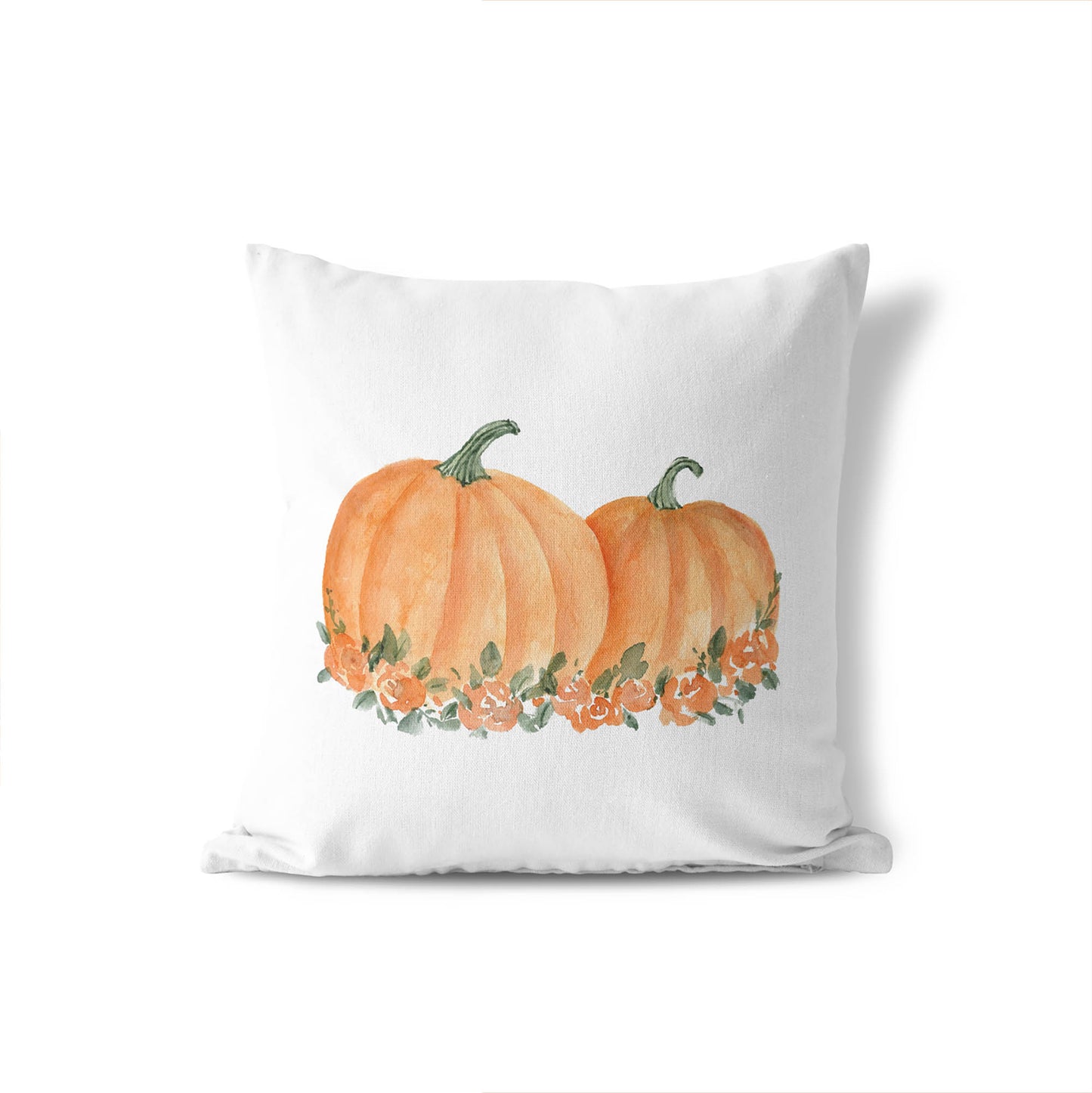 Pumpkin Patch Blooms Decorative Seasonal Throw Pillow