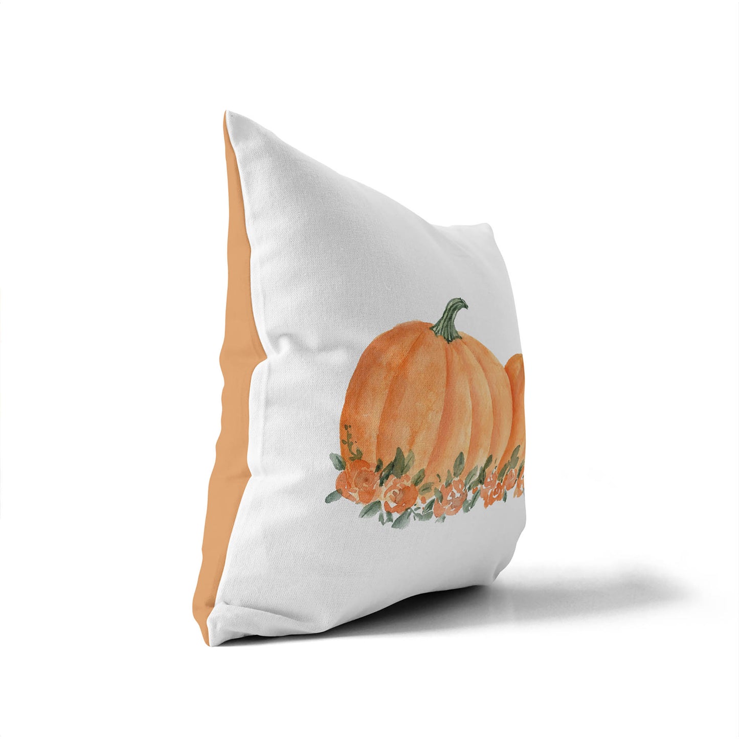 Pumpkin Patch Blooms Decorative Seasonal Throw Pillow