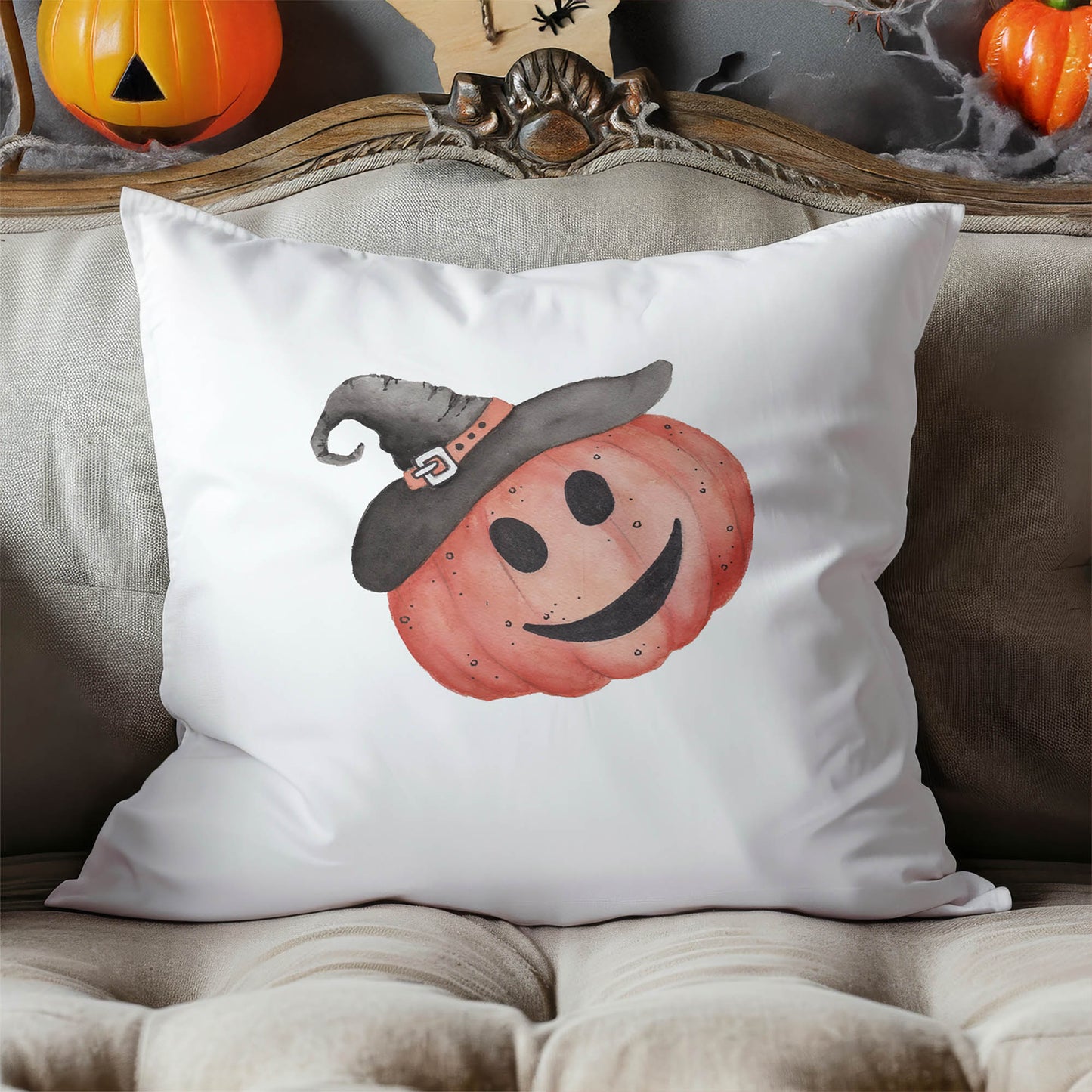 Smiley Jack Decorative Seasonal Throw Pillow
