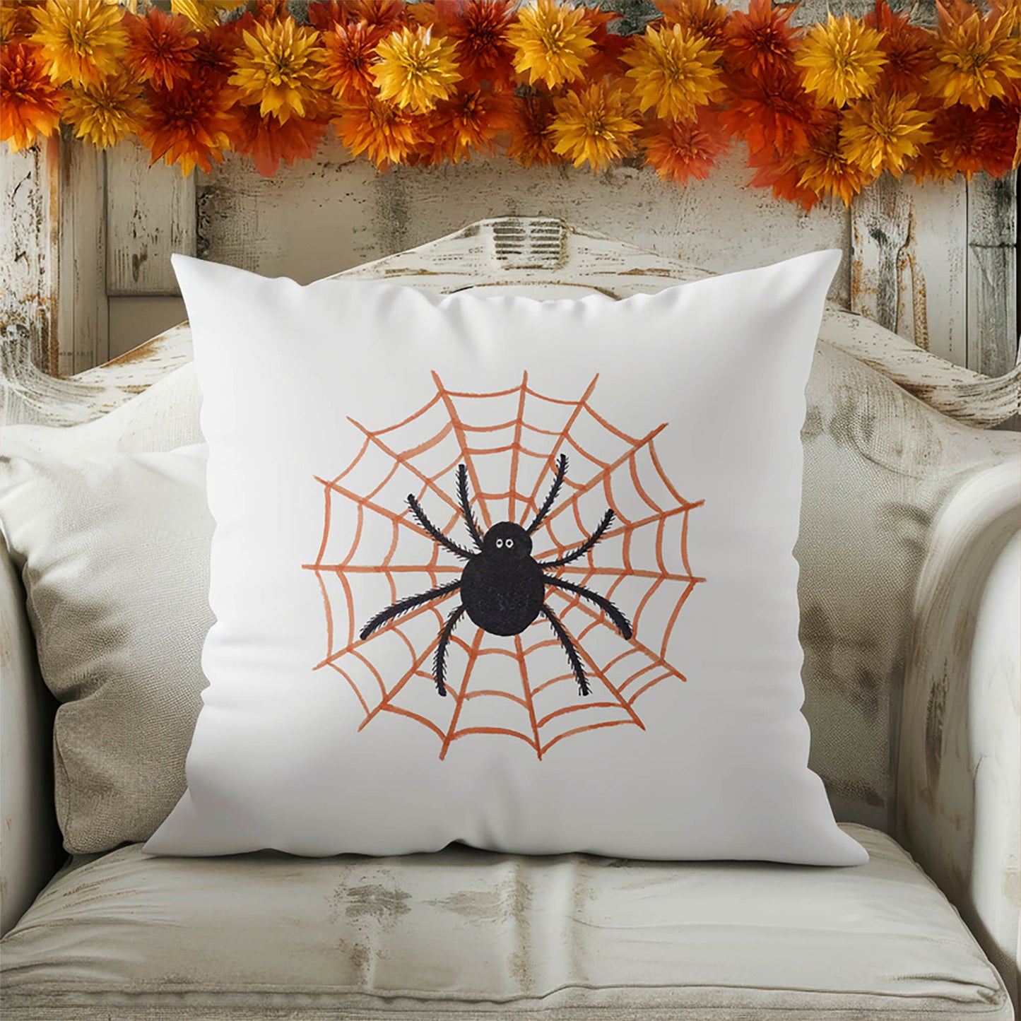 Spider Web Decorative Seasonal Throw Pillow