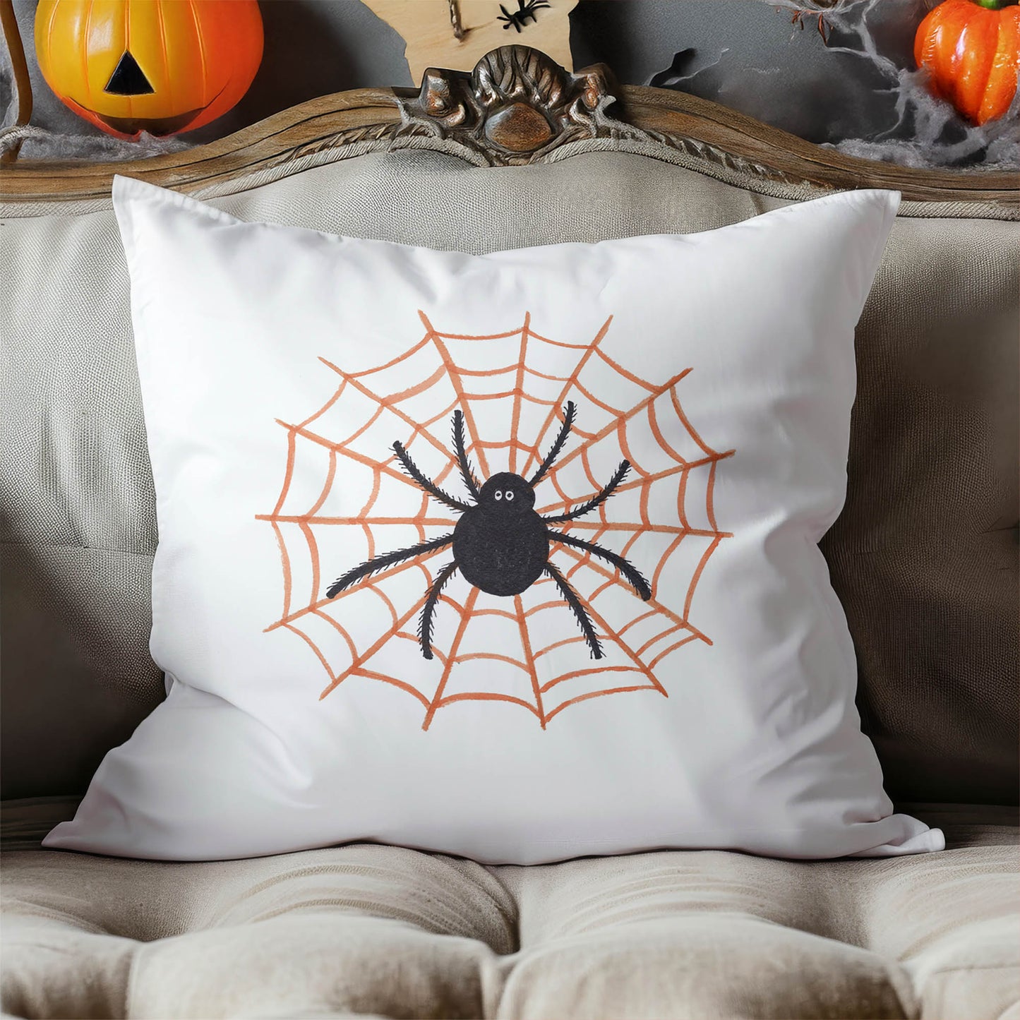 Spider Web Decorative Seasonal Throw Pillow