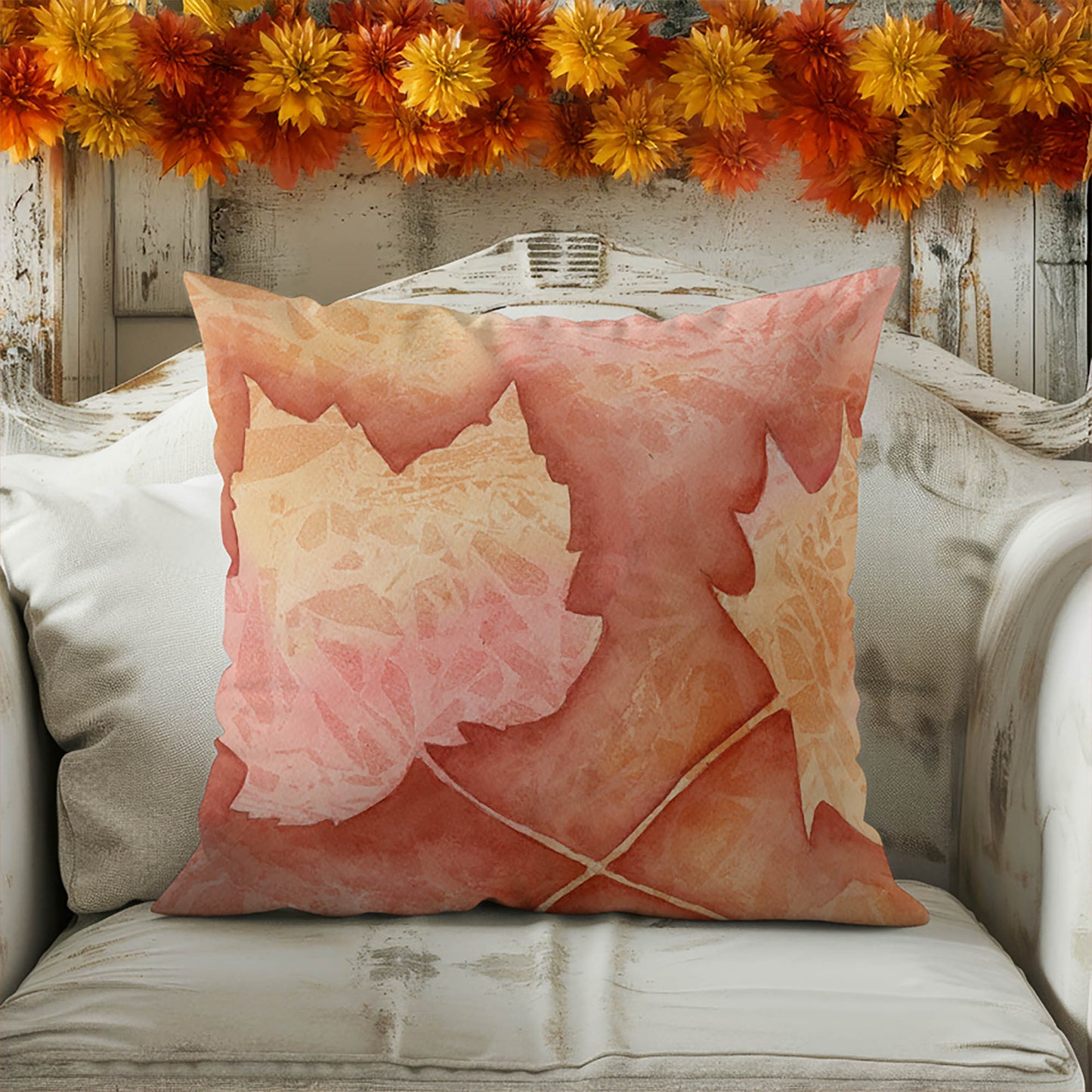 Whispered Leaves Decorative Seasonal Throw Pillow