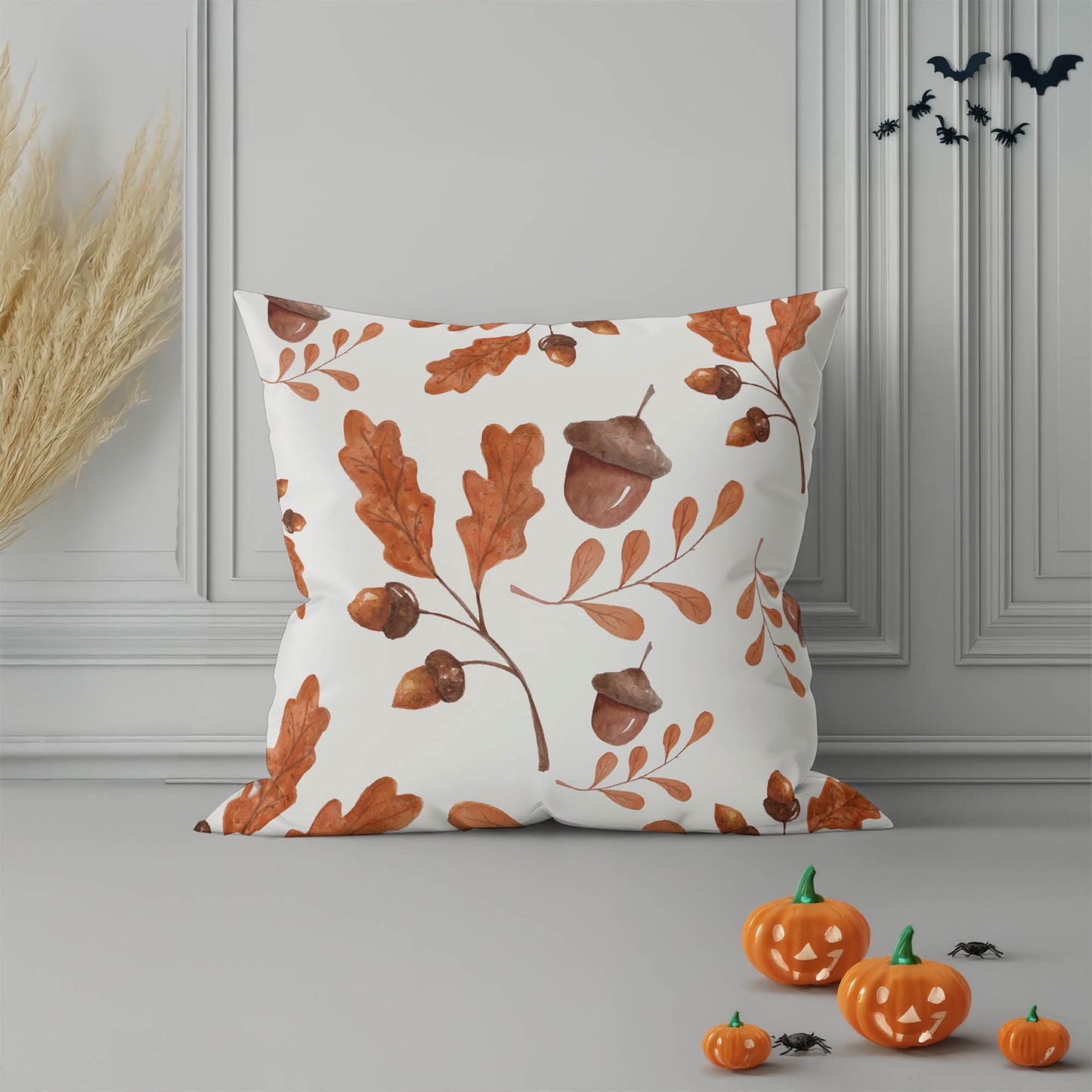 Acorn Flurry Decorative Seasonal Throw Pillow