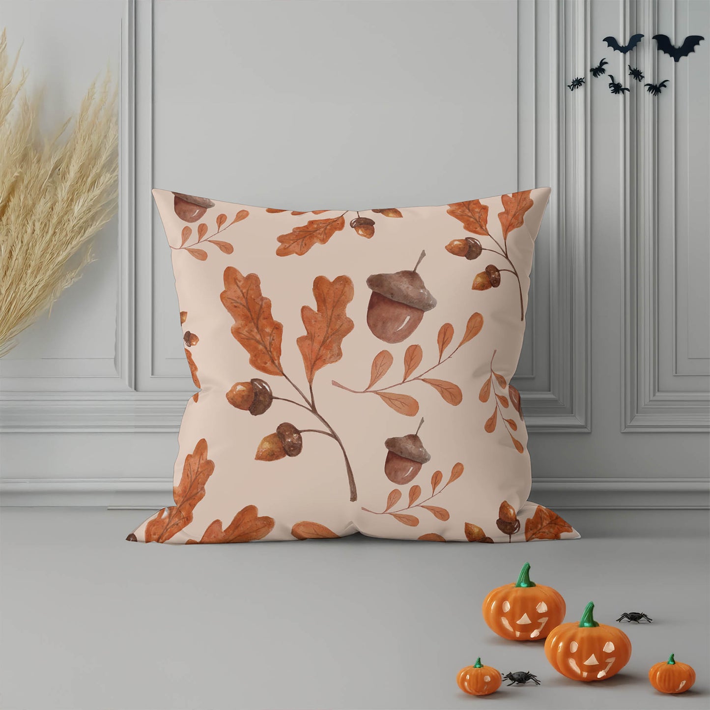 Acorn Flurry Decorative Seasonal Throw Pillow