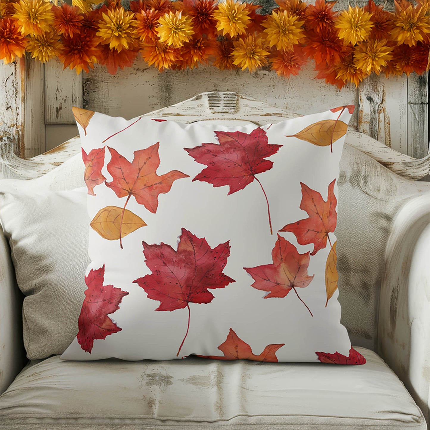 Crimson Gather Decorative Seasonal Throw Pillow