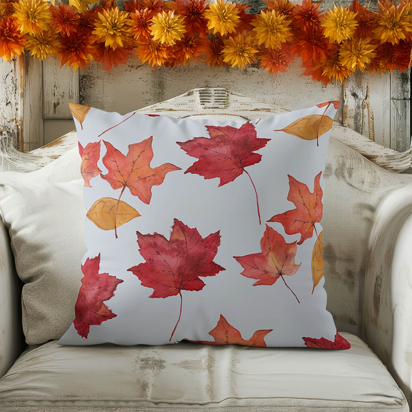 Crimson Gather Decorative Seasonal Throw Pillow