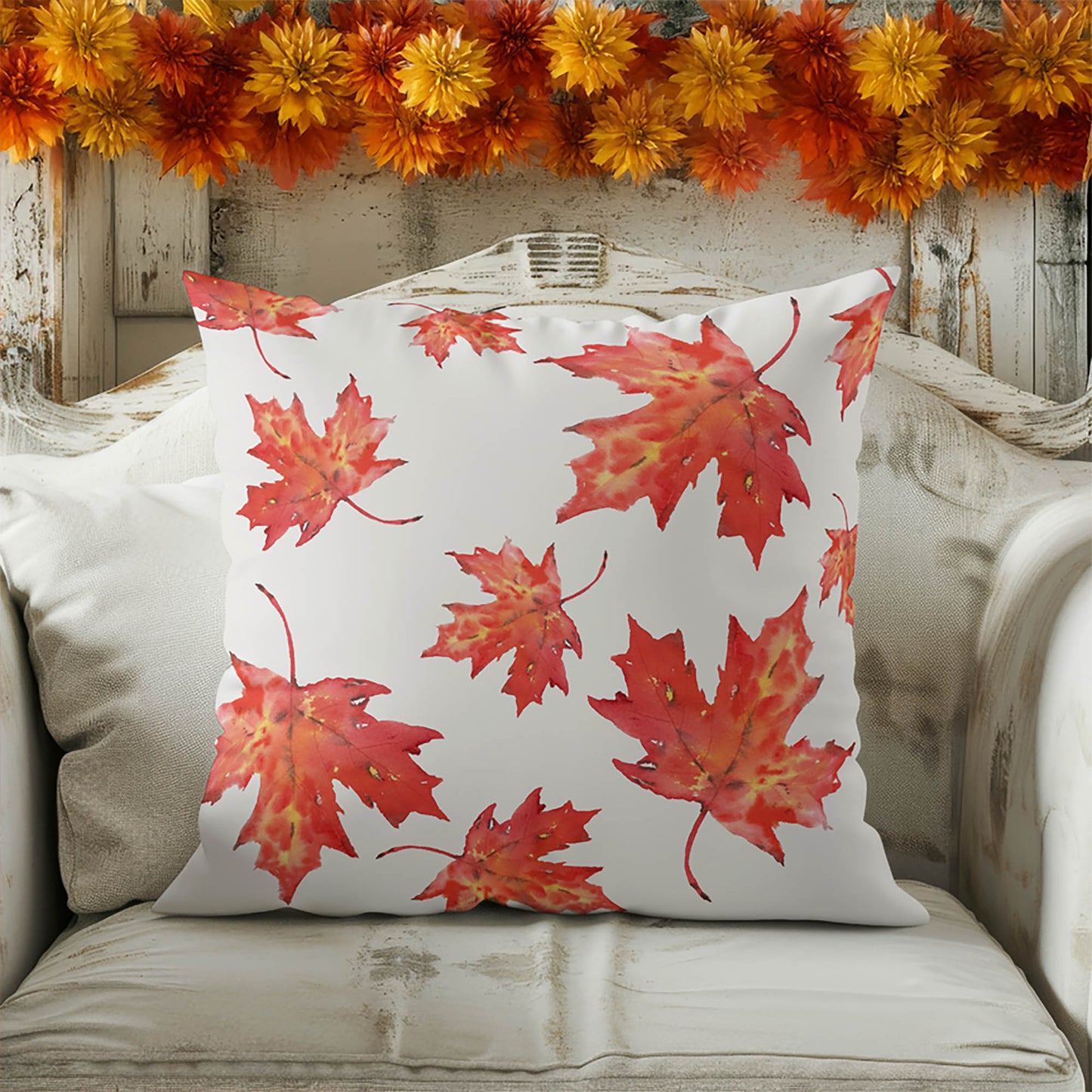 Fireleaf Pattern Decorative Seasonal Throw Pillow