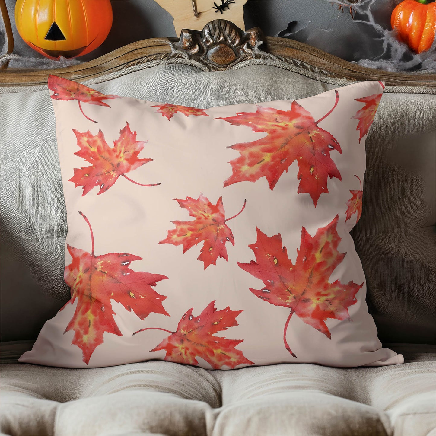 Fireleaf Pattern Decorative Seasonal Throw Pillow