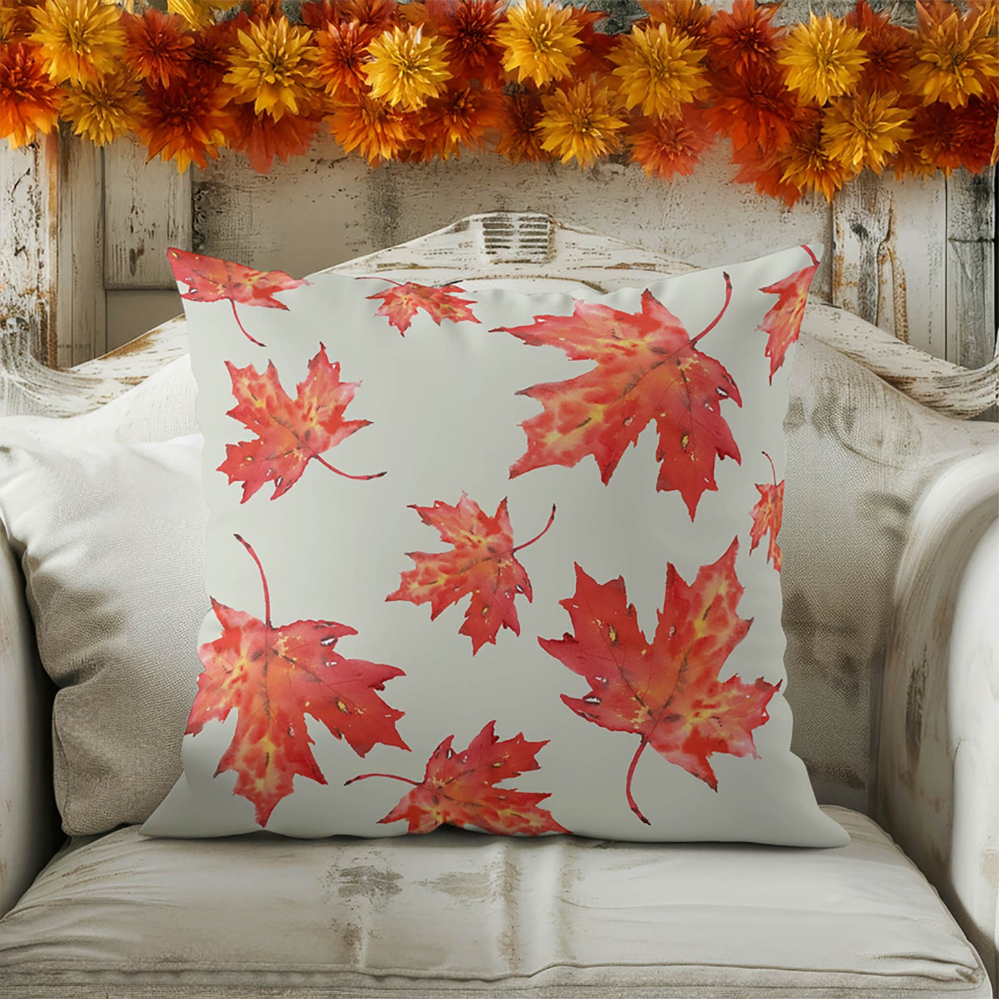 Fireleaf Pattern Decorative Seasonal Throw Pillow