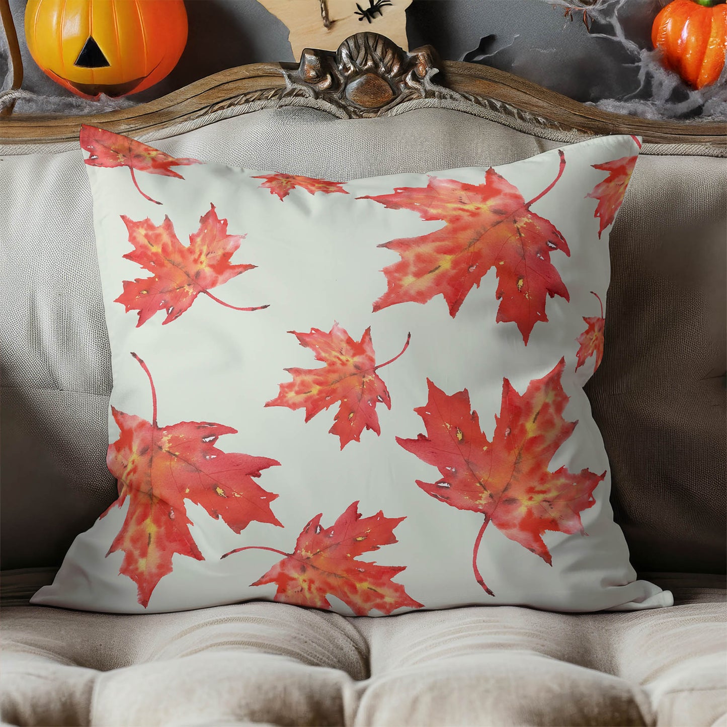 Fireleaf Pattern Decorative Seasonal Throw Pillow