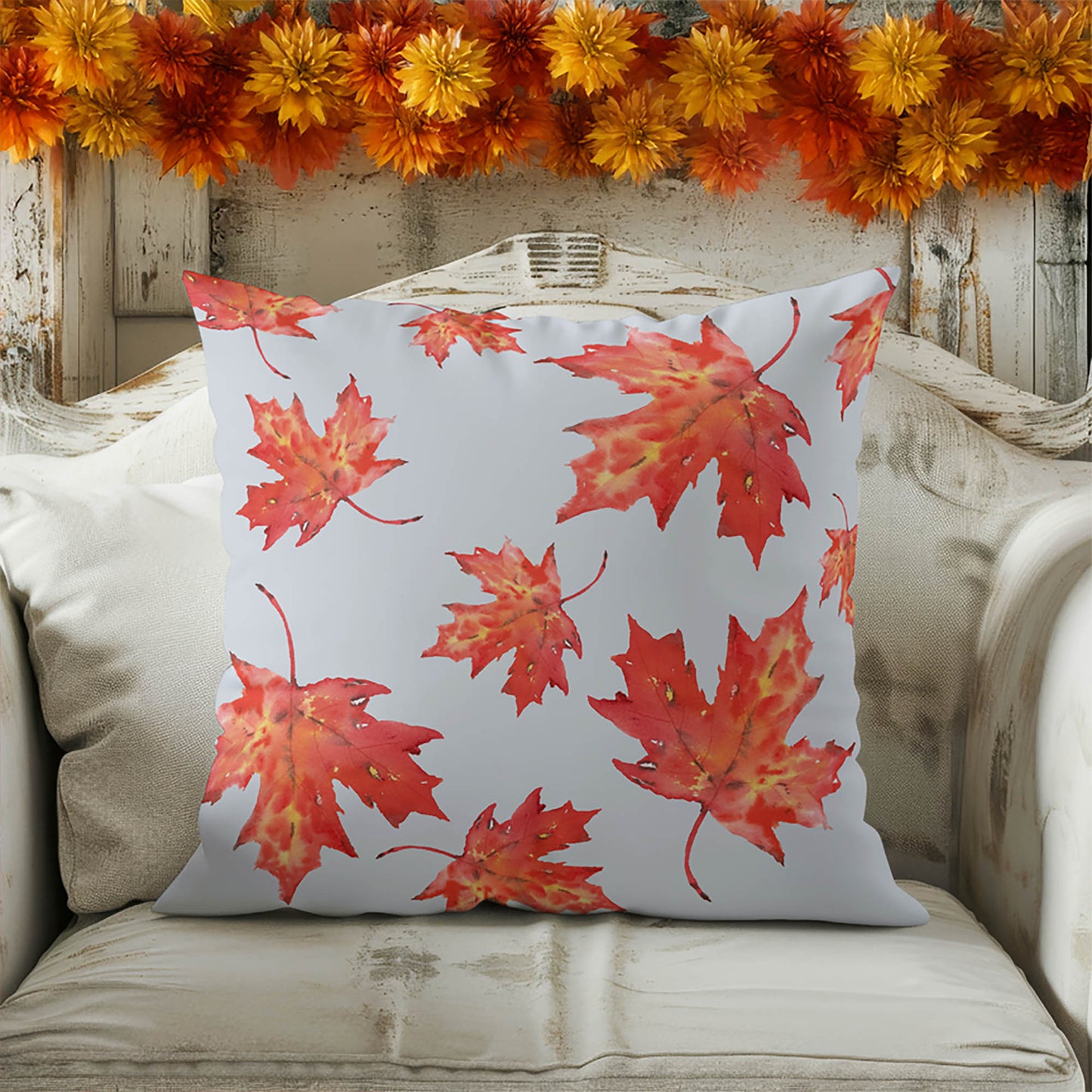 Fireleaf Pattern Decorative Seasonal Throw Pillow