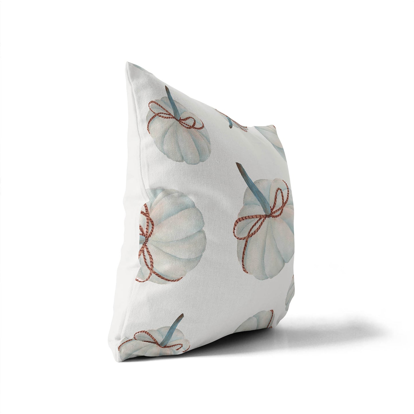 Frosted Pumpkin with Bow Decorative Seasonal Throw Pillow