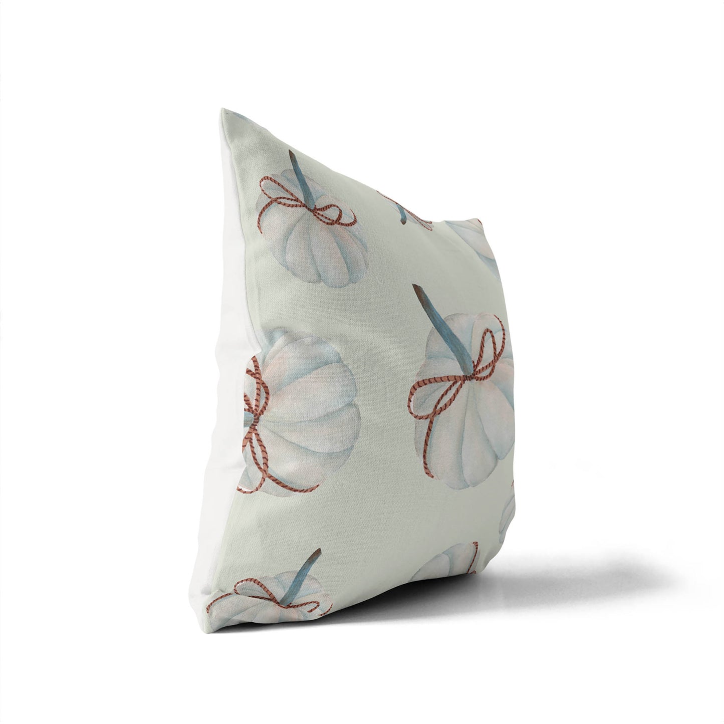 Frosted Pumpkin with Bow Decorative Seasonal Throw Pillow