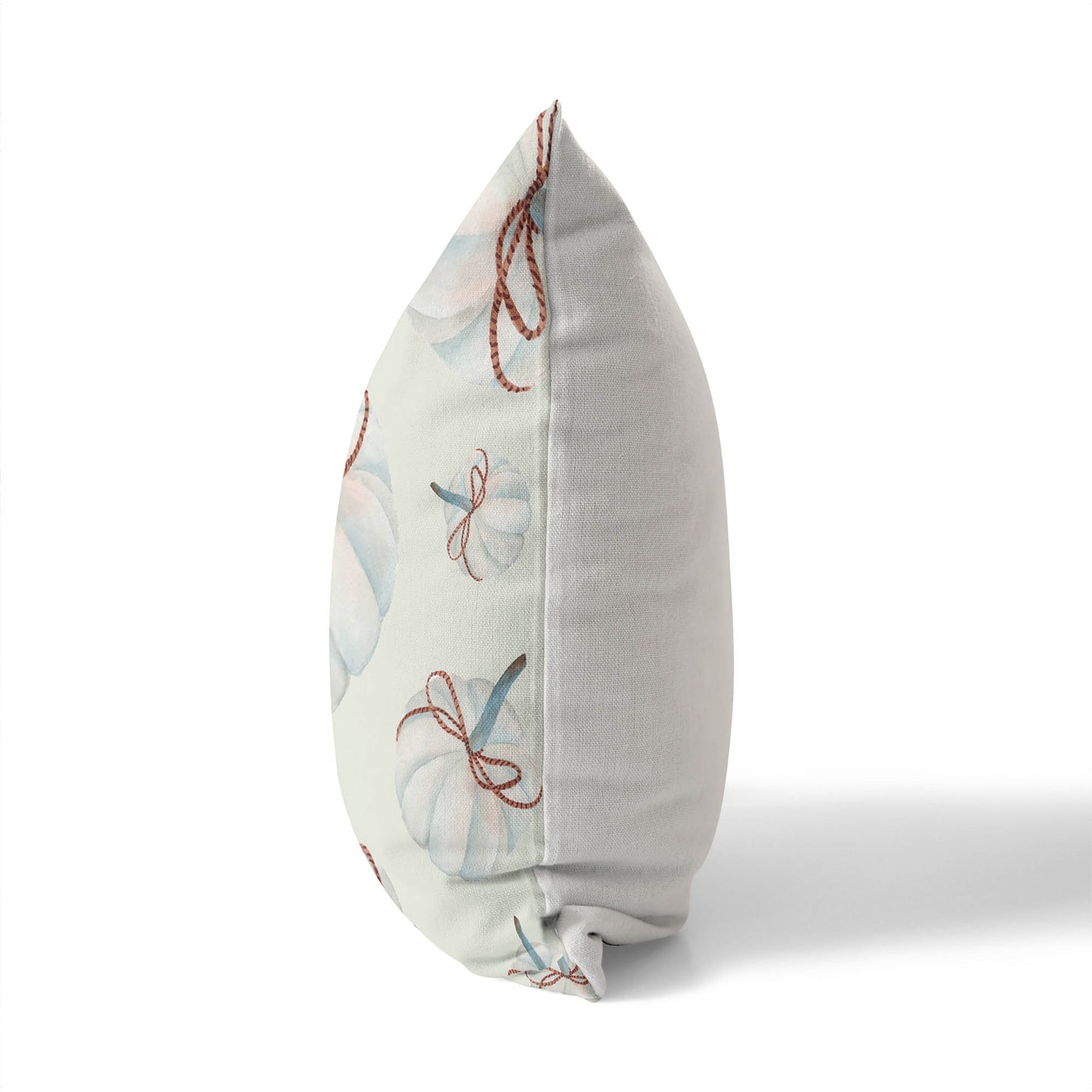 Frosted Pumpkin with Bow Decorative Seasonal Throw Pillow