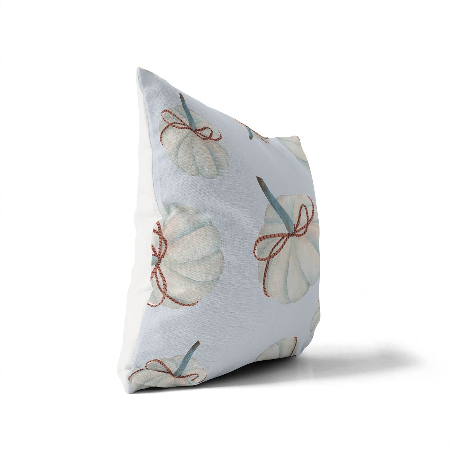 Frosted Pumpkin with Bow Decorative Seasonal Throw Pillow