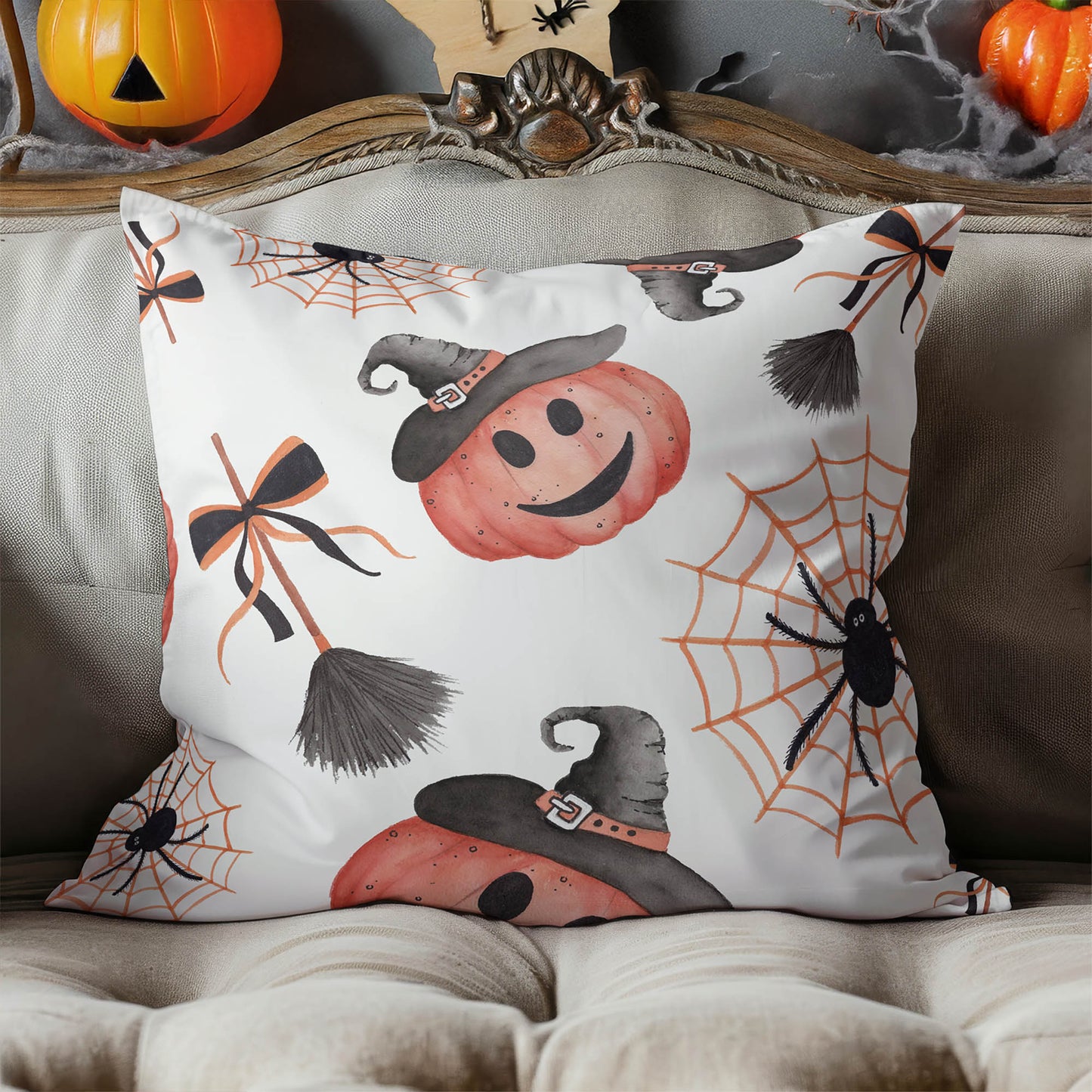 Happy Halloween Decorative Seasonal Throw Pillow