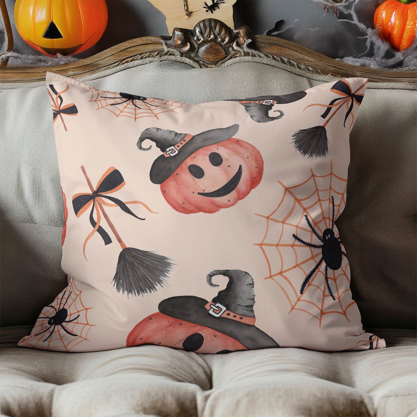 Happy Halloween Decorative Seasonal Throw Pillow