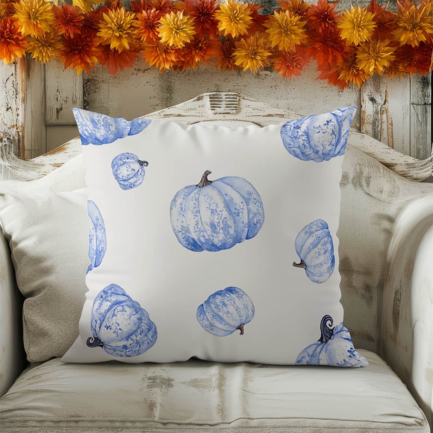 Pumpkin Patch Decorative Seasonal Throw Pillow