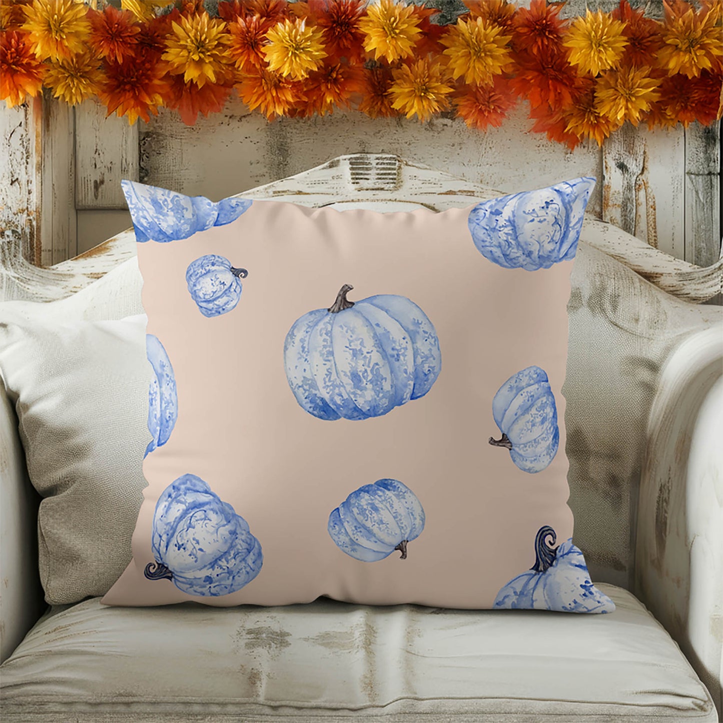 Pumpkin Patch Decorative Seasonal Throw Pillow