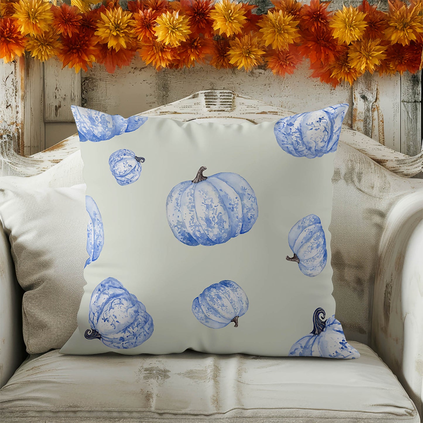 Pumpkin Patch Decorative Seasonal Throw Pillow