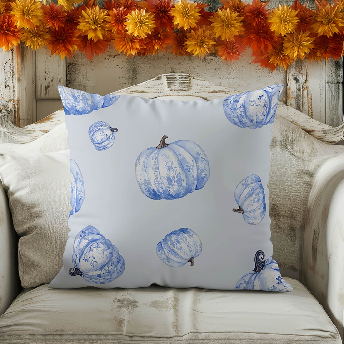 Pumpkin Patch Decorative Seasonal Throw Pillow