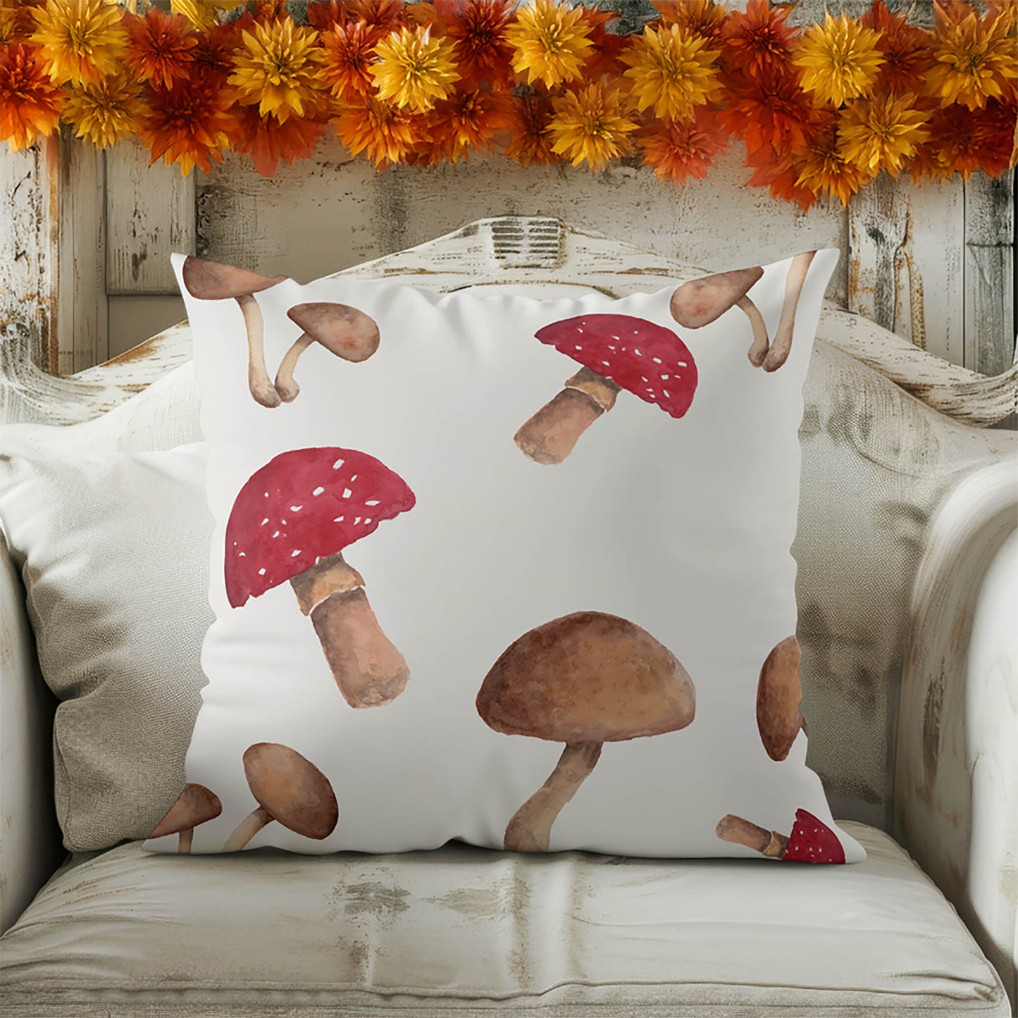 Shroom Play Decorative Seasonal Throw Pillow
