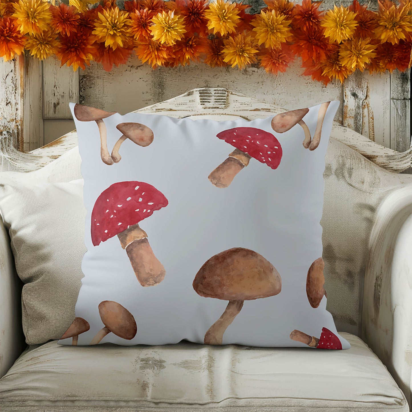 Shroom Play Decorative Seasonal Throw Pillow